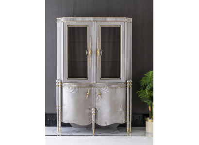 Display case Gray Dining room Wardrobe Shelf Design Elegant Furniture Metal new