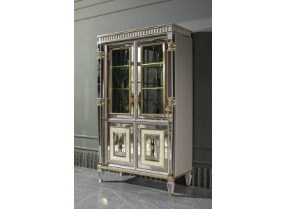 Luxury Display Case Fancy Furniture Wardrobe Showcases Glass Wood Cabinets