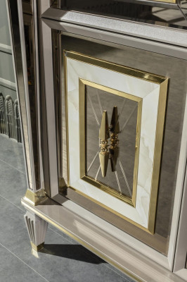 Luxury Display Case Fancy Furniture Wardrobe Showcases Glass Wood Cabinets