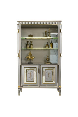 Luxury Display Case Fancy Furniture Wardrobe Showcases Glass Wood Cabinets