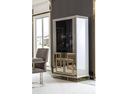 Display case Gray Dining room Luxury Furniture Metal Wood Design Wardrobe Elegant new