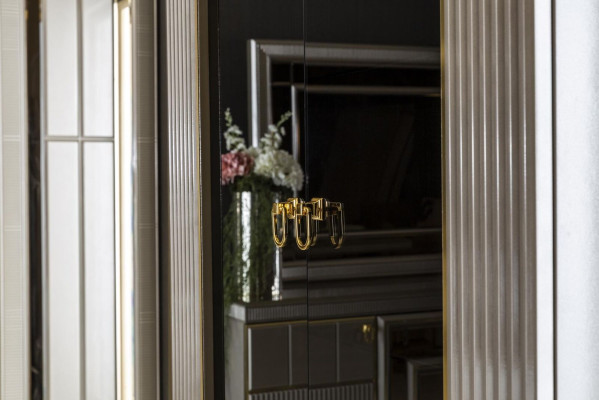 Display case Gray Dining room Luxury Furniture Metal Wood Design Wardrobe Elegant new