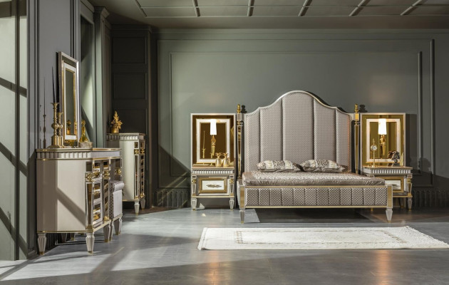 Bed Gray Metal Furniture Elegant Design Bedroom Luxury Beds new