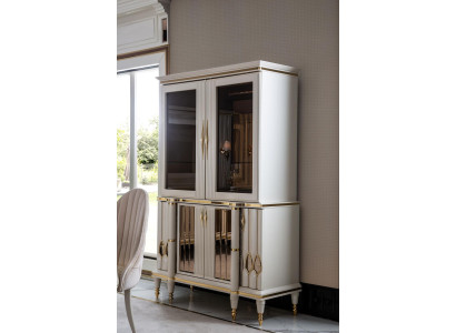 Display case White Wardrobe Furniture Dining room Furniture Wood Luxury Metal Showcases