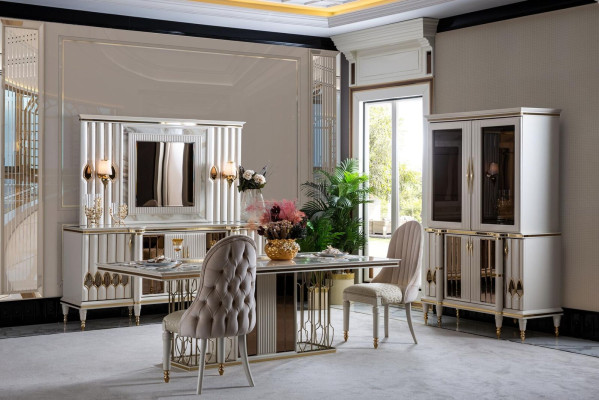 Display case White Wardrobe Furniture Dining room Furniture Wood Luxury Metal Showcases