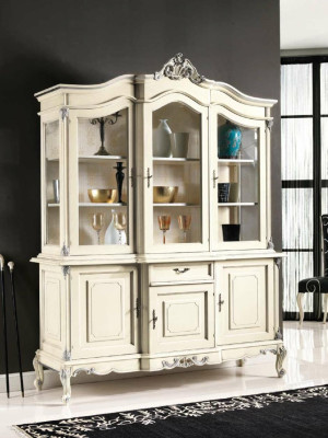 white display case Italian luxury furniture showcases sideboard wardrobe glass cabinets