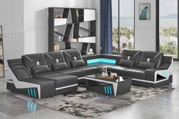 Living landscape sofa U-shape corner sofa designer sofa black corner suite