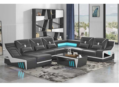 Living landscape sofa U-shape corner sofa designer sofa black corner suite