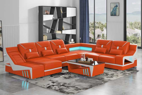 Living landscape sofa U-shape corner sofa designer sofa black corner suite