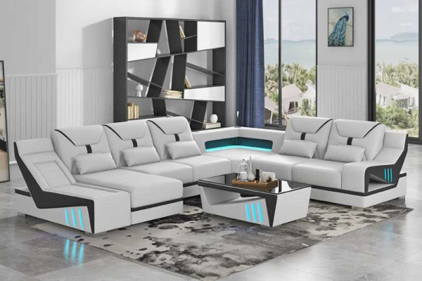 Living landscape sofa U-shape corner sofa designer sofa black corner suite