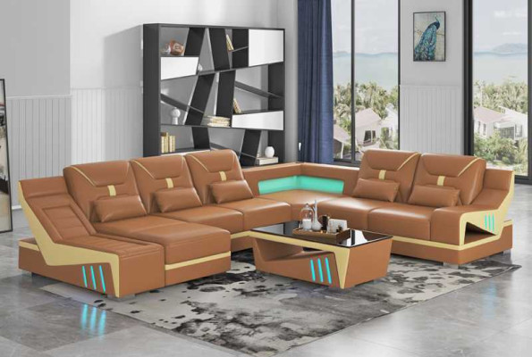 Living landscape sofa U-shape corner sofa designer sofa black corner suite