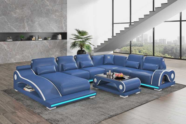 Living landscape XXL Sofa U-shape Big Corner sofa Leather sofa Brown Sofas new