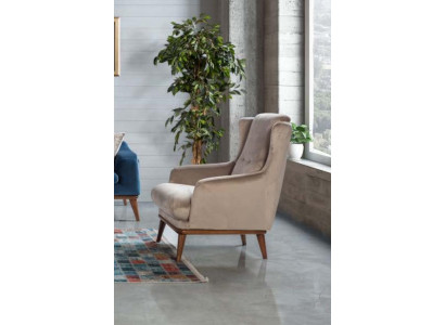 Luxury Armchair Upholstery Italian Real wood Modern Furniture Single Seater
