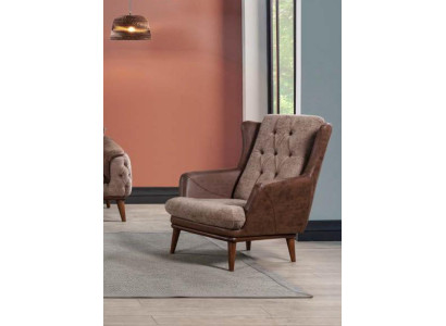 Luxury Armchair Upholstery Brown Italian Style Design Modern Furniture new
