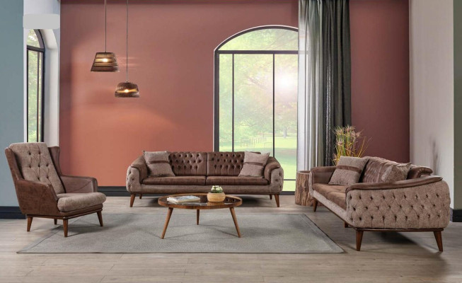 Luxury Armchair Upholstery Brown Italian Style Design Modern Furniture new