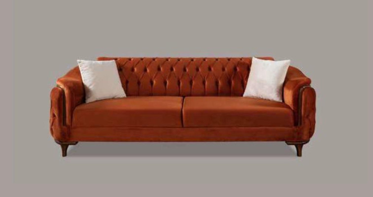 Three Seater Sofa 3 Seater Luxury Sofas Modern Fabric Furniture Design Brown