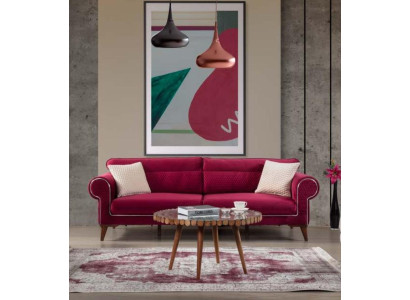 Sofa 3 Seater Rose Fabric Living room Luxury Furniture Three Seater Couch new