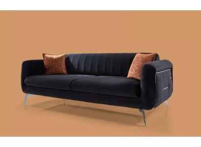 Sofas Upholstery Couch Three Seater Sofa Modern Couches Furniture Black Velvet