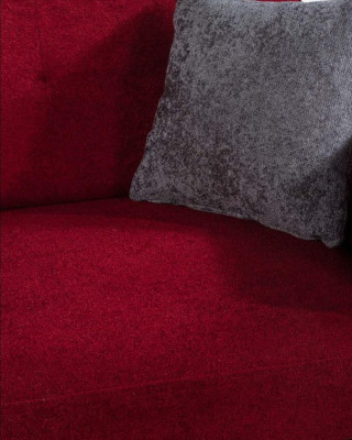 Luxury Three Seater Modern Couch Furniture Red Couches Sofas Fabric Textile