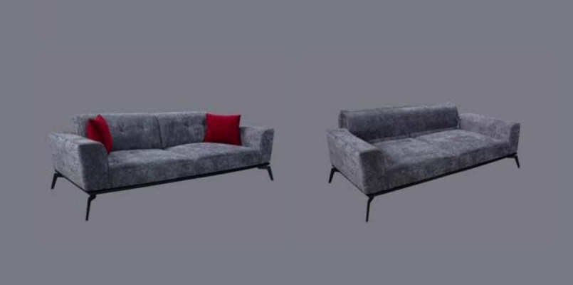 Sofa 3 Seater Couch Upholstery Sofas Living room Fabric Gray Living landscape