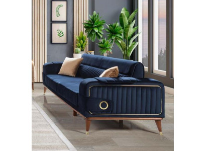Sofas Fabric Design Three Seater Luxury Sofa 3 Seater Couch Furniture Blue