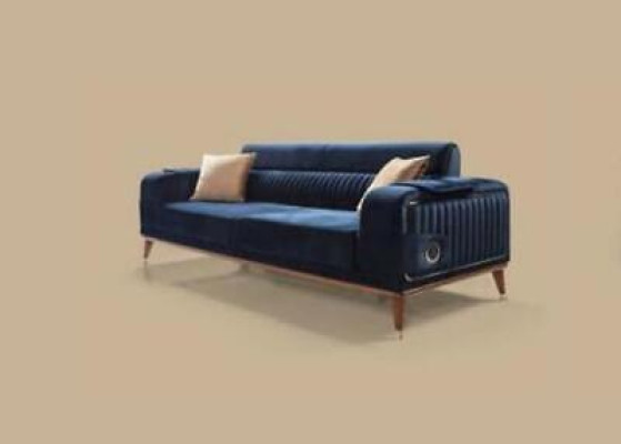 Sofas Fabric Design Three Seater Luxury Sofa 3 Seater Couch Furniture Blue