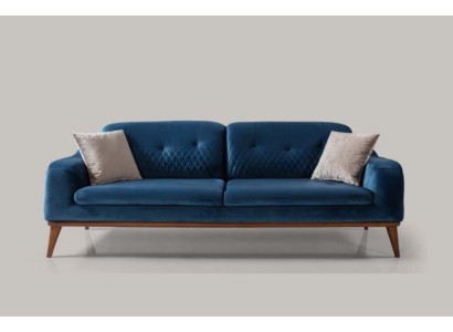 Three Seater Sofa 3 Seater Couches Sofas Luxury Upholstered Fabric Blue