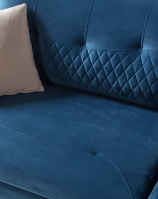 Three Seater Sofa 3 Seater Couches Sofas Luxury Upholstered Fabric Blue