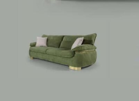 Upholstery Designer Furniture Three Seater Sofa 3 Seat Green Luxury Textile new