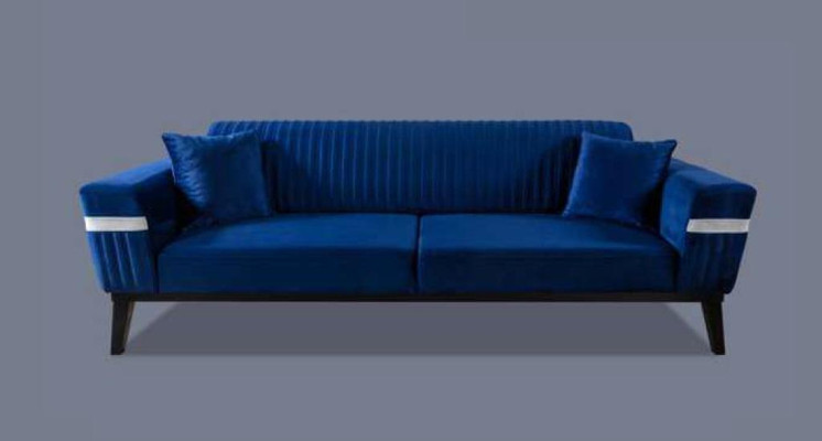 Sofa set 3+3 Seater Sofa Armchair Luxury Set Fabric Suite 3pcs Blue