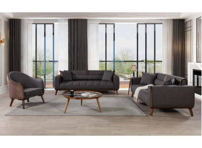 Modern sofa set couch 3+3+1 living room textile sofa couches 3 pieces.