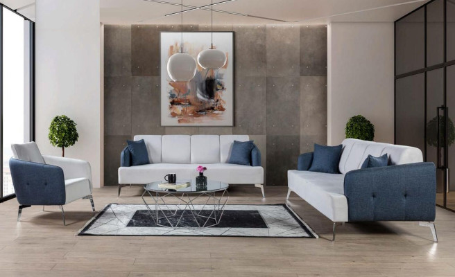 Armchair Luxury Single Seater Textile Upholstery Design Furniture Armchair White Fabric