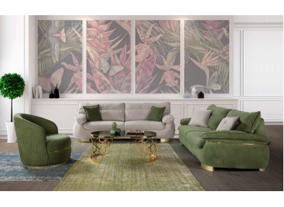 Sofa Sofa set 3+2+1 Seater Set Design Furniture Design Fabric Green new