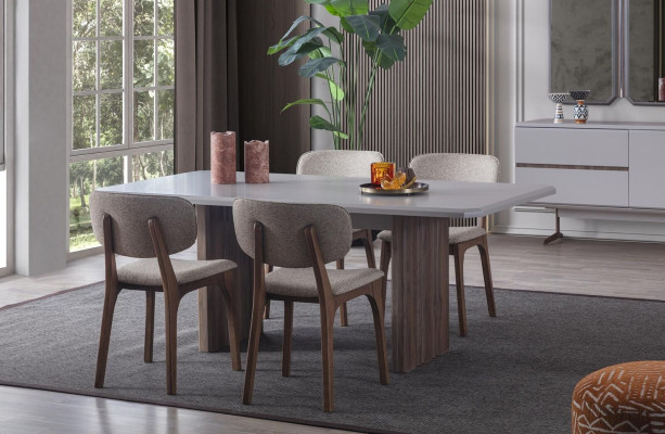Designer Dining room set Consists of 5 pieces. Dining table and 4x modern chairs