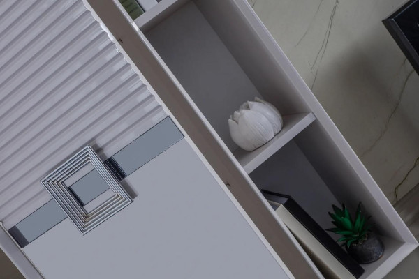 Modern Wall unit Living room Consists of 4 pieces in Ekclusive White living walls