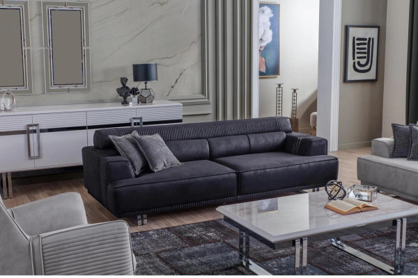 Sofa 3 Seater Modern Furniture White Living room Luxury Designer 235cm Furnishings