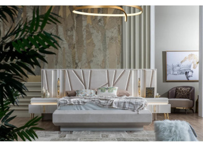 Bedroom Set Luxury Complete's Bed +2x Bedside tables 3-piece. Modern set