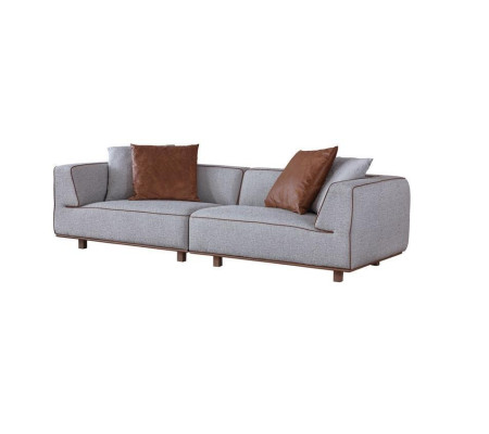 Sofa 4 Seater Design Sofas Upholstery Gray Textile Relax Seat Furniture 272cm xl
