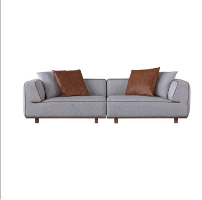 Sofa 4 Seater Design Sofas Upholstery Gray Textile Relax Seat Furniture 272cm xl