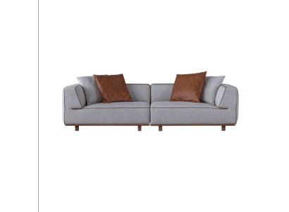 Sofa 4 Seater Design Sofas Upholstery Gray Textile Relax Seat Furniture 272cm xl