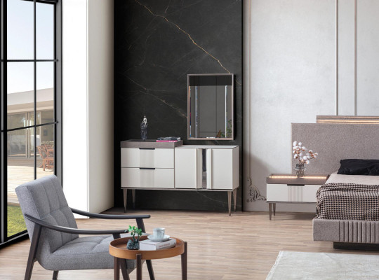 Design Bedroom 5 pcs. Bedroom Set Bed Bedside table Dressing table
