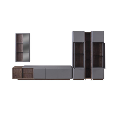 exclusive living room set TV wardrobe 2x display case wall shelf shelves 4 pieces.