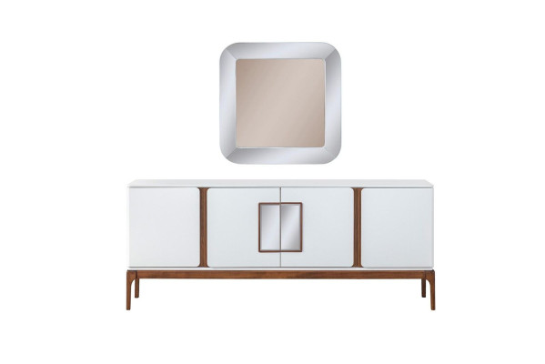 Luxury Dining room Set Dining table 4x Chairs Sideboard Mirror 7 pcs Modern