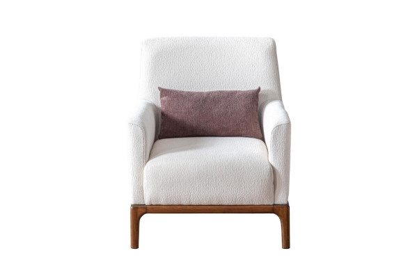 Design Armchair 1 Seater Luxury Relax Textile White Armchair in Living room Club Lounge