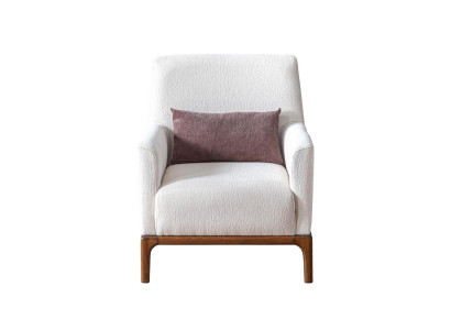 Design Armchair 1 Seater Luxury Relax Textile White Armchair in Living room Club Lounge