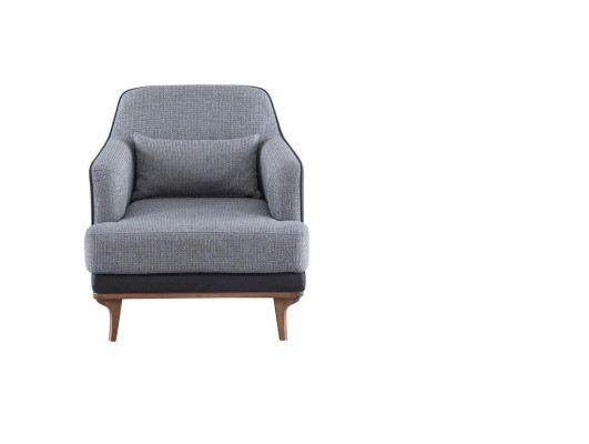 Armchair Modern Gray Living room Seat Furniture Textile Design Furniture Single Seater