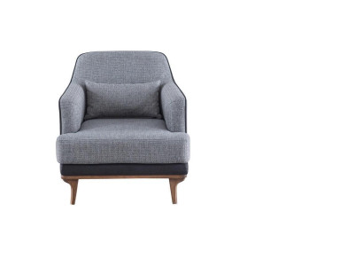 Armchair Modern Gray Living room Seat Furniture Textile Design Furniture Single Seater