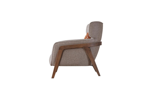Armchair Modern Beige Living room Textile Luxury Design Furniture Lounge Club