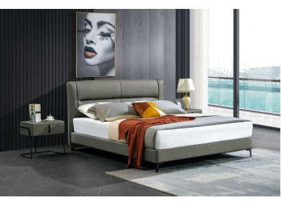 Leather Bed Complete's Bedroom Bed Nightstands 3 pcs. Suite hotel