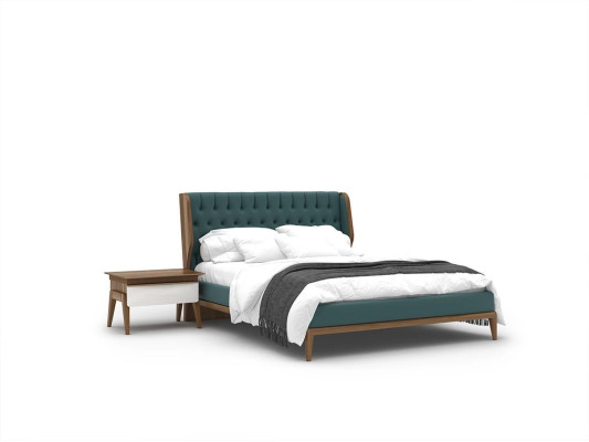 Bedroom Set 3pcs Luxury Double Bed 2x Bedside tables Modern Furniture